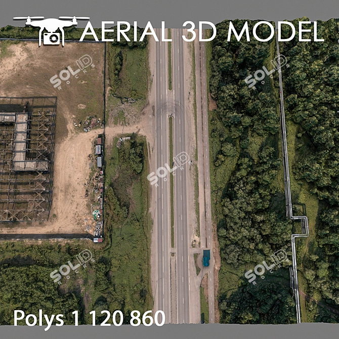 Aerial Landscape Model: Industrial Zone 79 3D model image 4