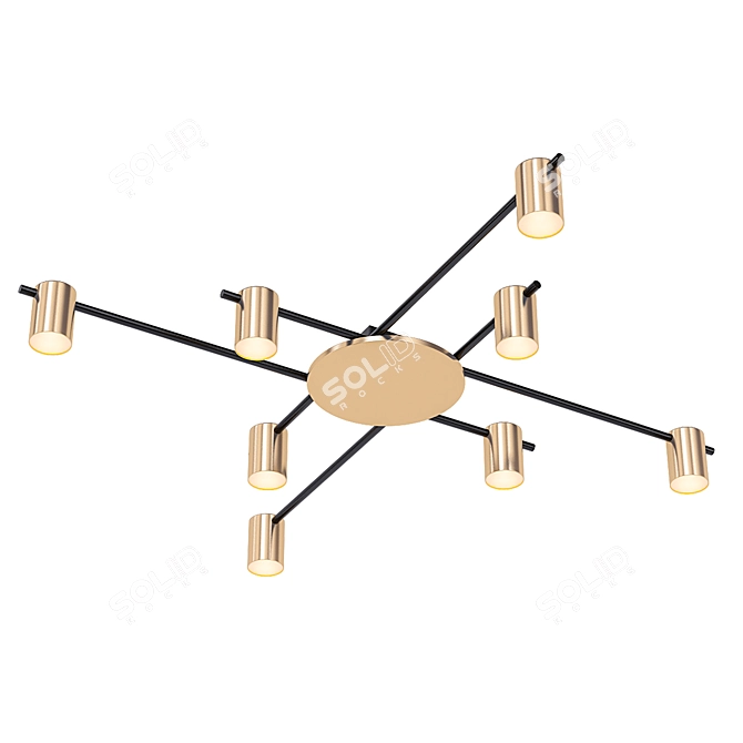 ARDIS Ceiling Chandelier | Adjustable Cylindrical Shades 3D model image 1