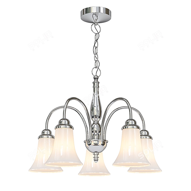 Rosanna 5-Light Brushed Nickel Chandelier 3D model image 1