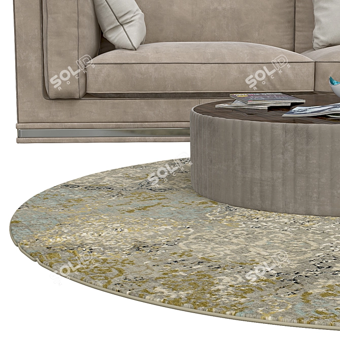 Luxury Round Rugs | Textured Elegance 3D model image 2