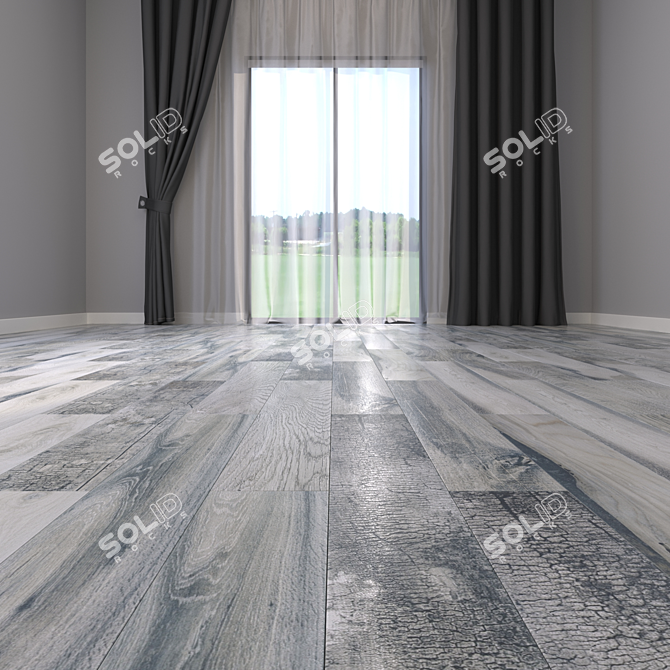 Gray Rosin Parquet Flooring 3D model image 2