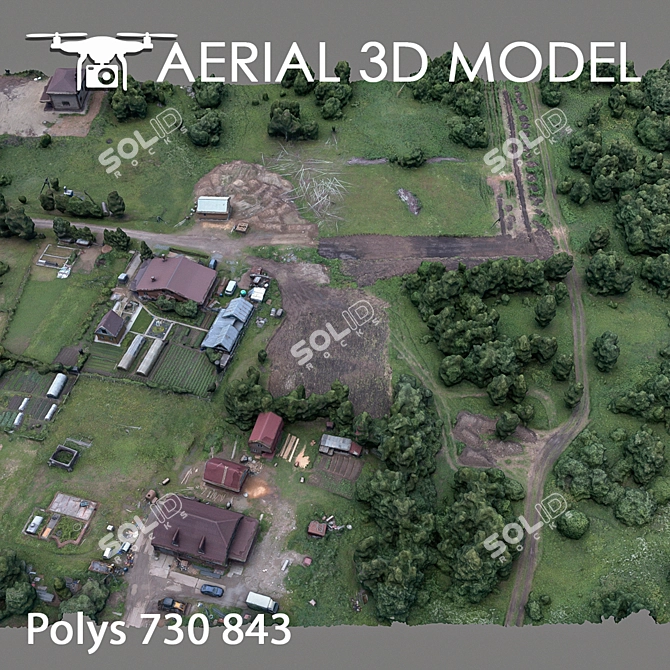 High-quality Aerial 3D Terrain 3D model image 4