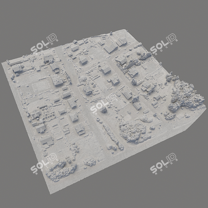 Title: High Aerial 3D Landscape Model 3D model image 1