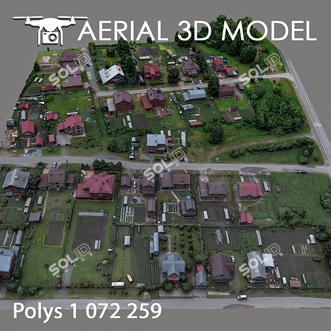 Title: High Aerial 3D Landscape Model 3D model image 3