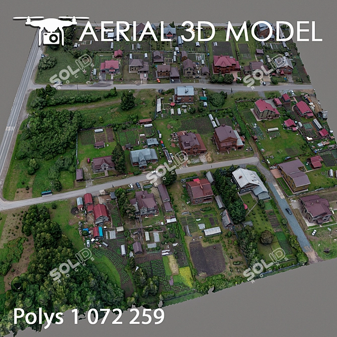 Title: High Aerial 3D Landscape Model 3D model image 4