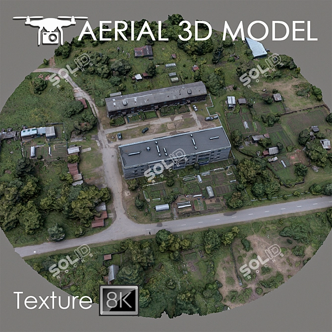 Aerial Landscape Scan: Industrial Area 3D model image 2