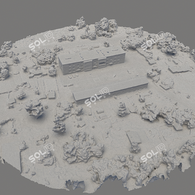 Aerial Landscape Scan: Industrial Area 3D model image 5