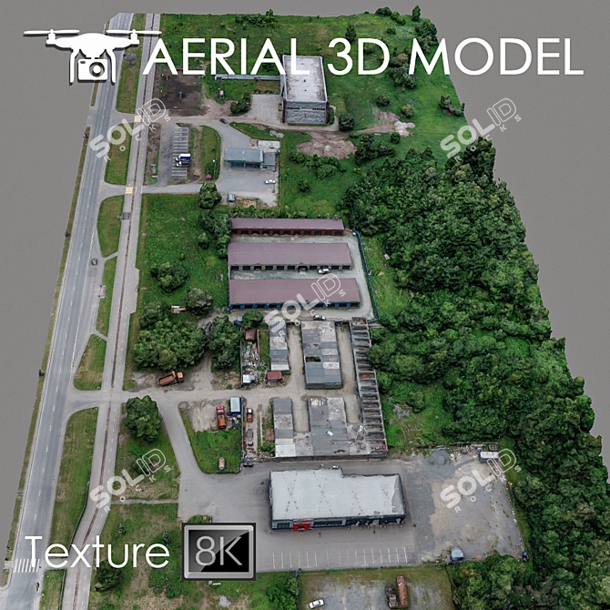 Title: Aerial 3D Landscape Map 3D model image 1