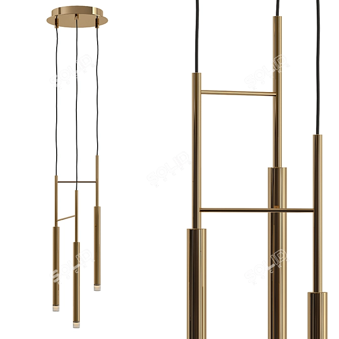 Luxury Triplex Candle - Exquisite Home Decor 3D model image 1