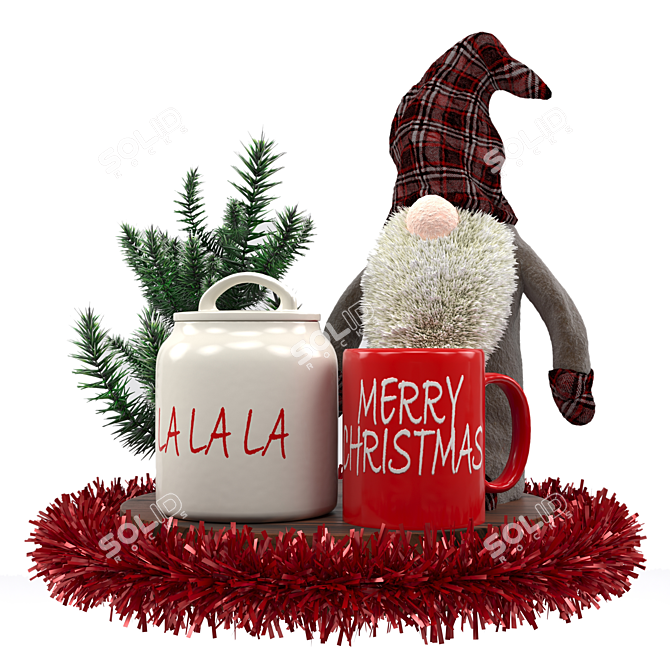 Holiday Gnome Ornament Set 3D model image 1