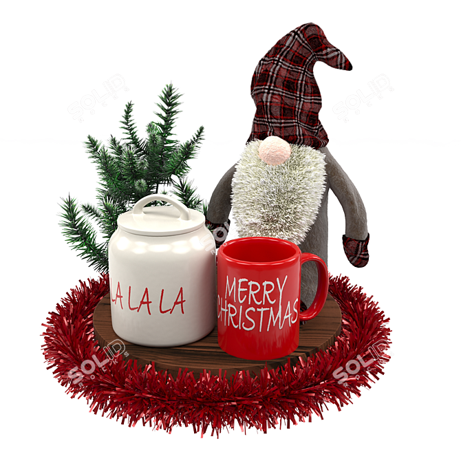 Holiday Gnome Ornament Set 3D model image 3