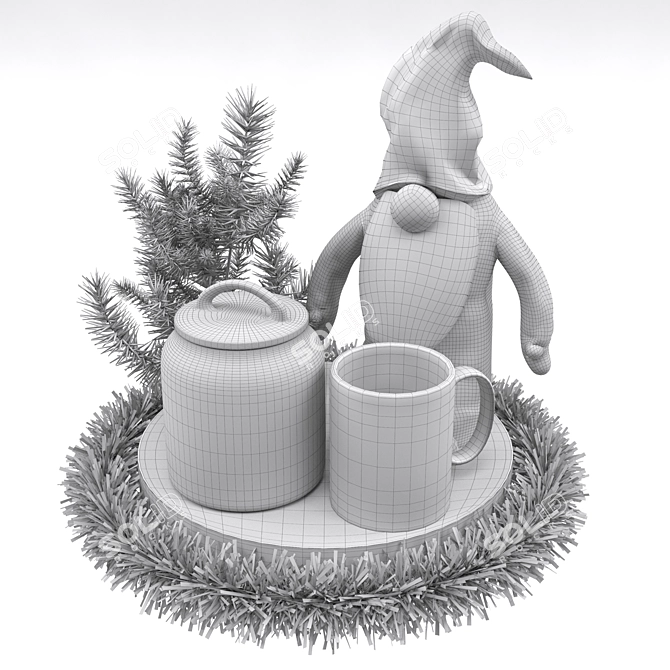 Holiday Gnome Ornament Set 3D model image 5