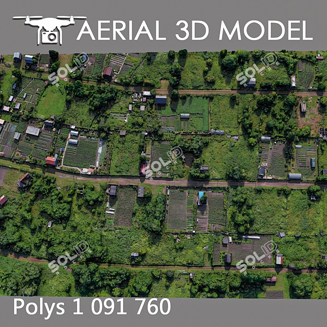 Aerial Landscape Model - Residential Area 3D model image 3