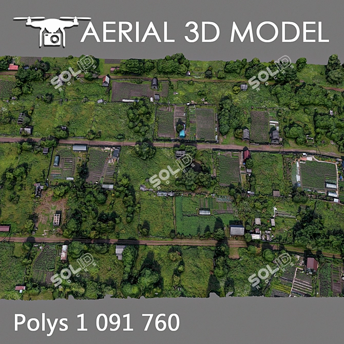 Aerial Landscape Model - Residential Area 3D model image 4