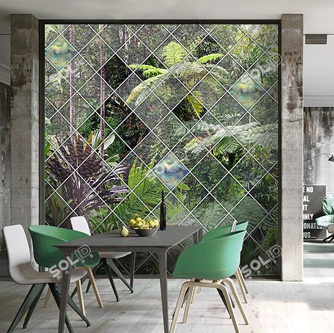 Nature's Escape: Designer Wallpaper Frame 3D model image 5