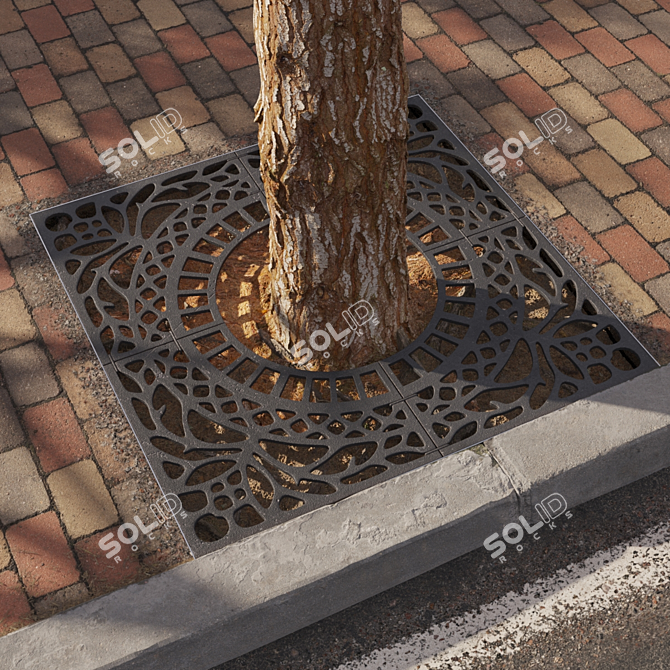 Stylish Tree Grate Solution 3D model image 2