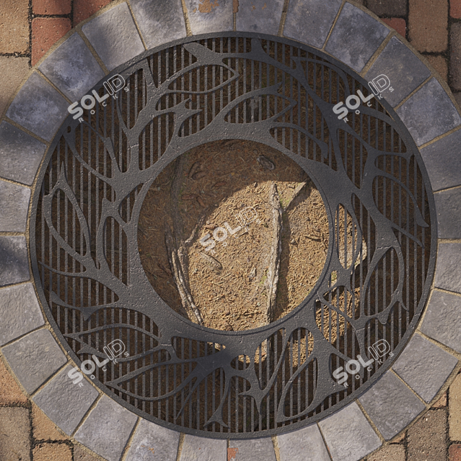 Stylish Tree Grate: Enhance Tree Surroundings! 3D model image 3