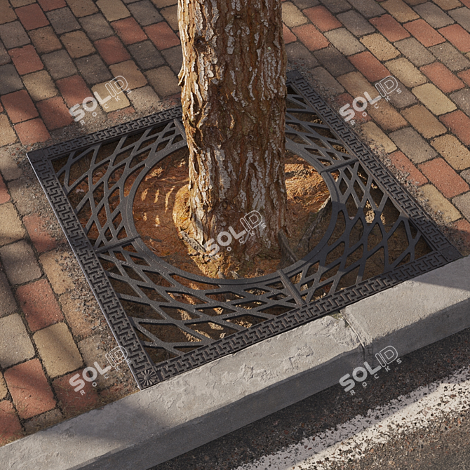 Sturdy Tree Grate: Enhance Your Landscape 3D model image 2