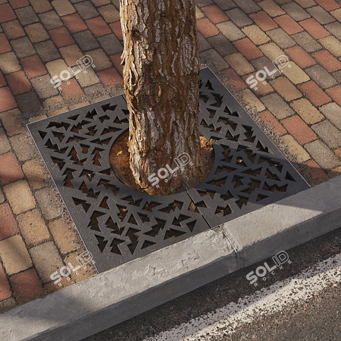 Tree Barrel Grille - Enhance Your Green Space 3D model image 2