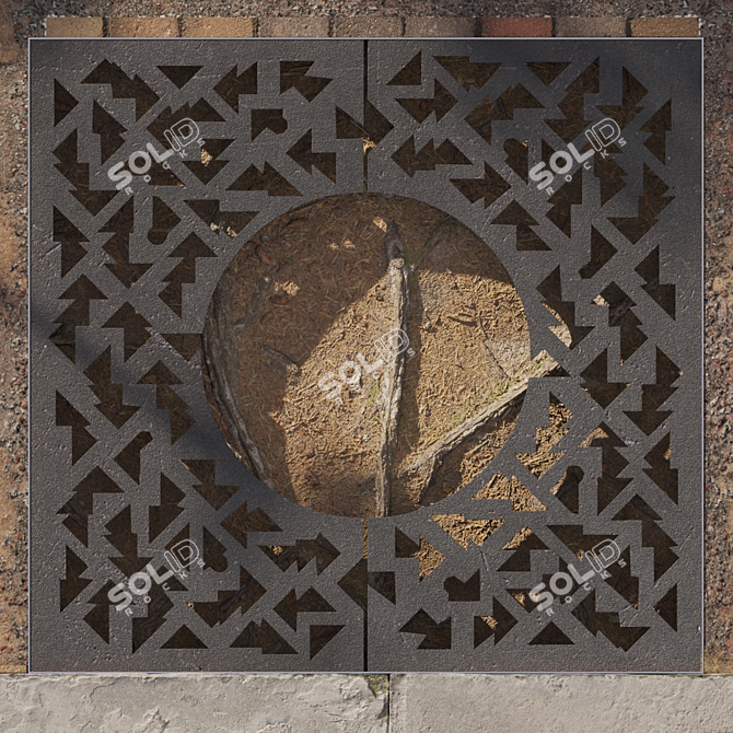 Tree Barrel Grille - Enhance Your Green Space 3D model image 3