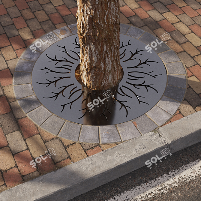 TreeGrate11: Sturdy and Stylish Tree Protection 3D model image 2