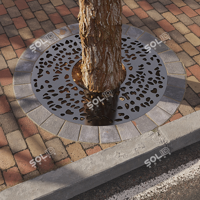 Sturdy Tree Grate: Protect and Beautify 3D model image 2