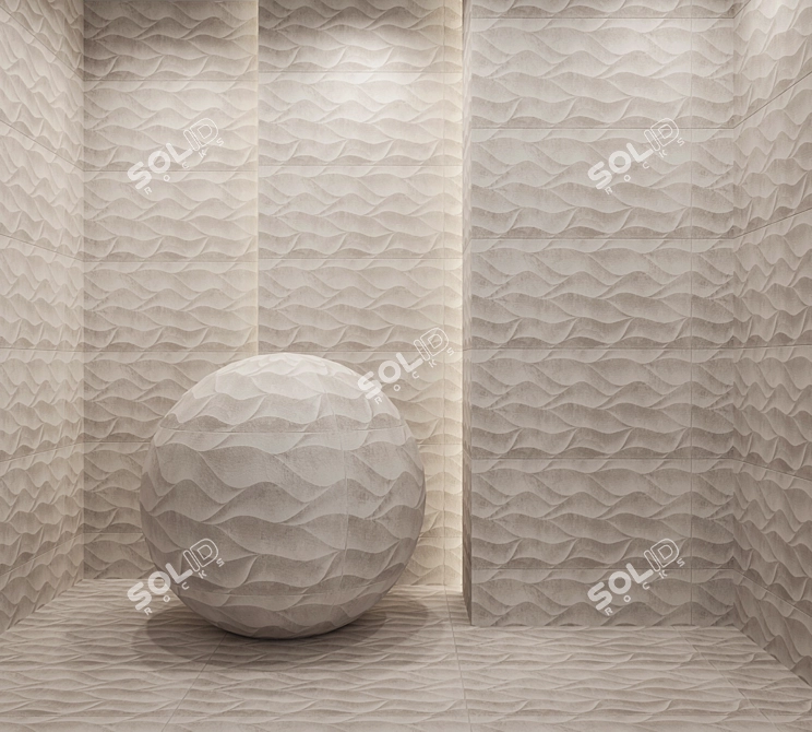 Creto Pacific Ivory Satin Tile 3D model image 1