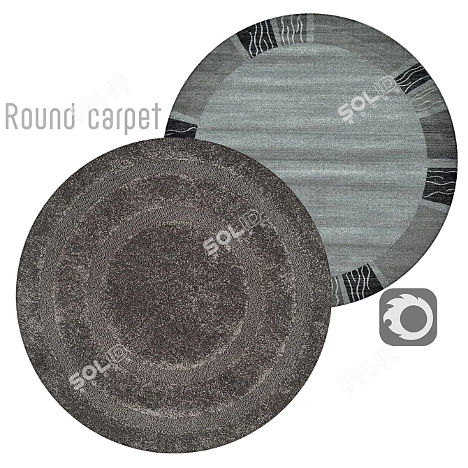 Round Carpet for a Modern Interior 3D model image 1