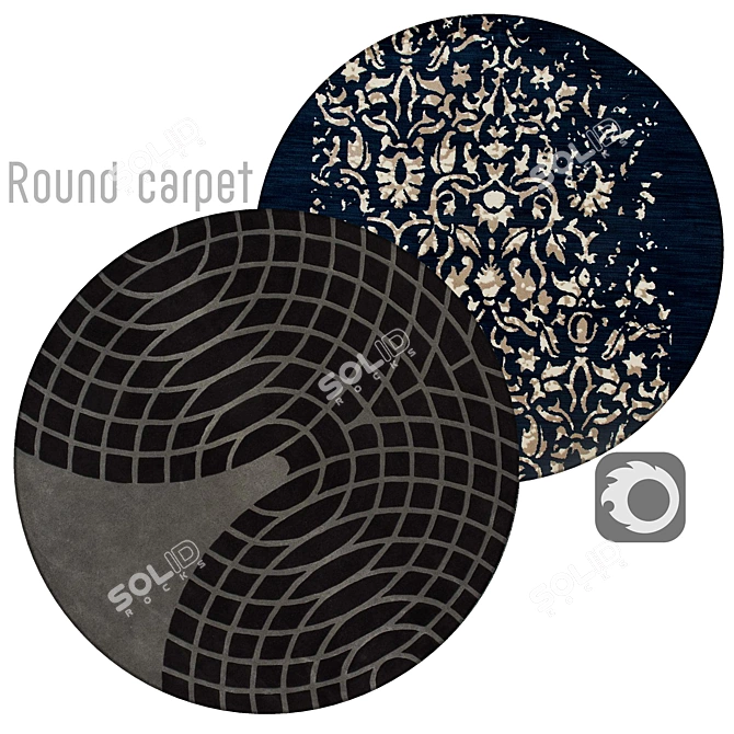 Circular Interior Carpet 3D model image 1