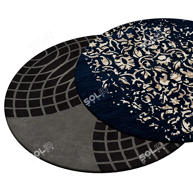 Circular Interior Carpet 3D model image 2