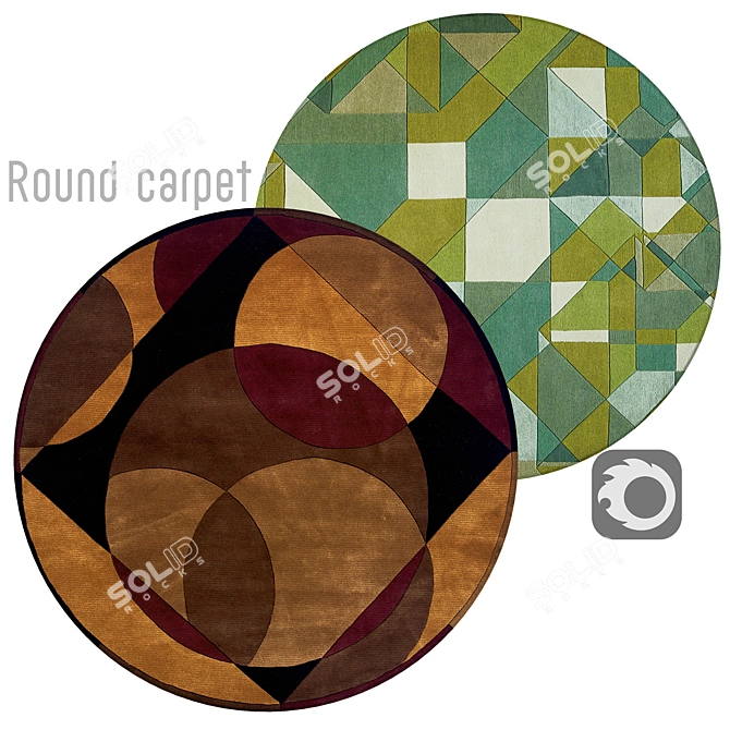 Round Bliss Carpet 3D model image 1