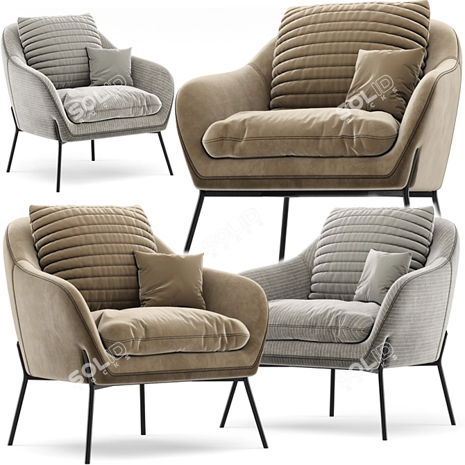 Elegante Marquand Armchair 3D model image 1