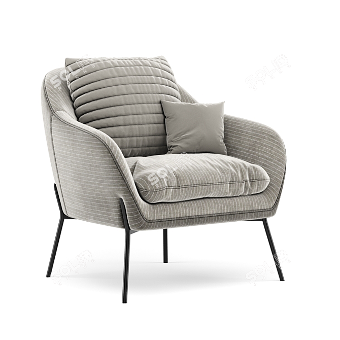 Elegante Marquand Armchair 3D model image 2