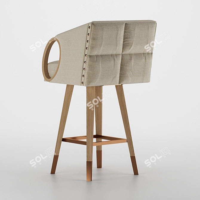 Modern Rustic Bar Stool 3D model image 2