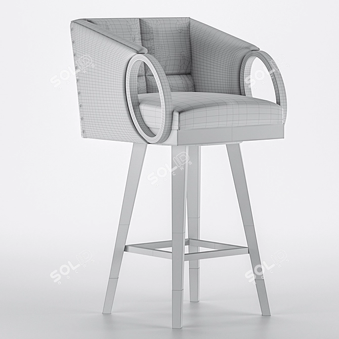 Modern Rustic Bar Stool 3D model image 4