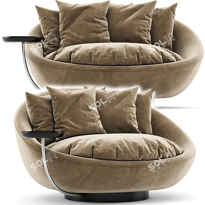 Luxe Lacoon Round Sofa 3D model image 1