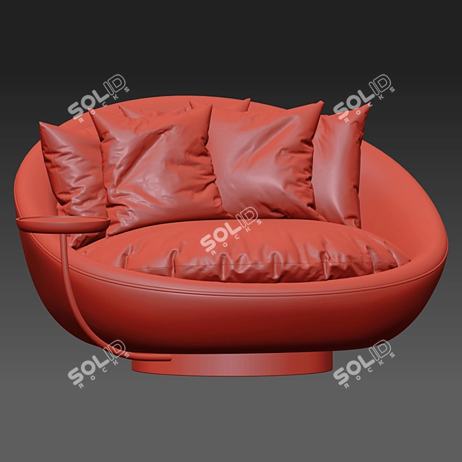 Luxe Lacoon Round Sofa 3D model image 4