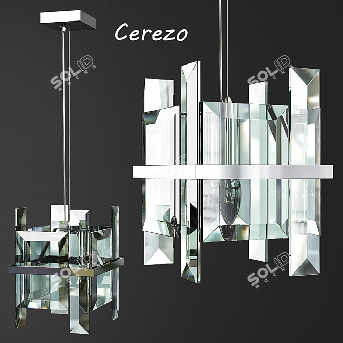 Elegant Cherry Blossom Hanging Lamp 3D model image 1