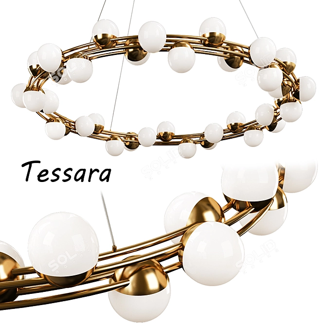 Elegant Tessara Hanging Lamp 3D model image 1