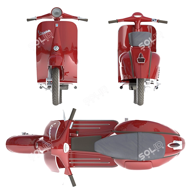 Sleek Vespa Piaggio Scooter 3D model image 3