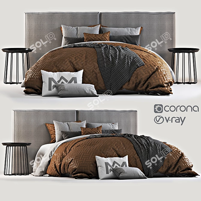 Luxury Dream Bed: Unwind in Style 3D model image 1