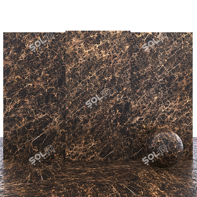 Elegant Dark Emperor Marble Slabs 3D model image 1