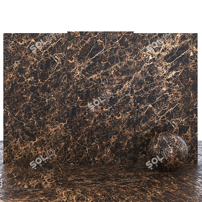 Elegant Dark Emperor Marble Slabs 3D model image 2