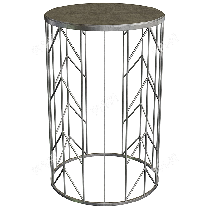 Sleek Silver Geometric Coffee Tables 3D model image 4