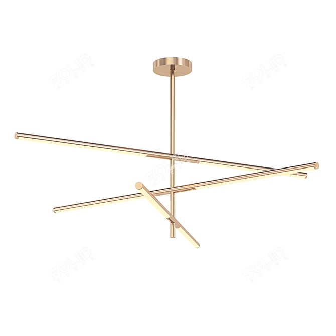 Modern LED Chandelier with Adjustable Panels 3D model image 1