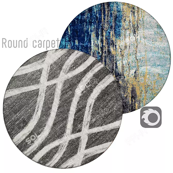 Elegant Round Floor Rug 3D model image 1