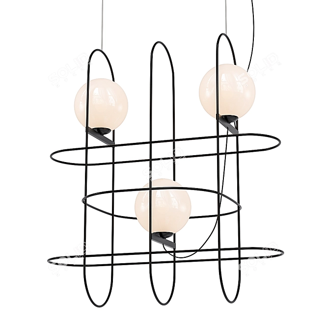 Elegant Setareh Pendant Light 3D model image 1