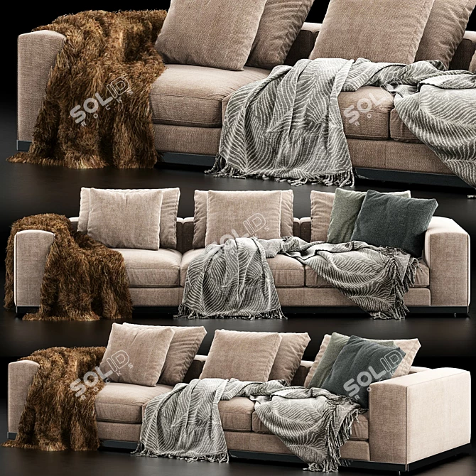 Modern Minotti West Sofa: Sleek Design & Superior Comfort 3D model image 1