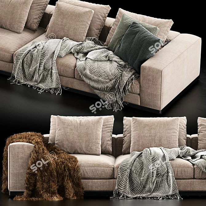 Modern Minotti West Sofa: Sleek Design & Superior Comfort 3D model image 4