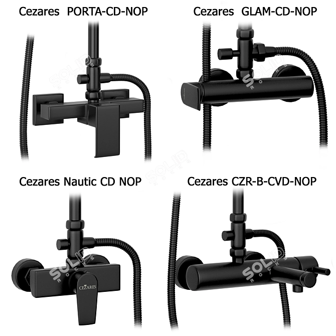 Luxury Cezares Shower Set 3D model image 4